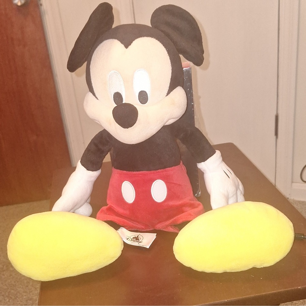Disney Mickey Mouse Plush Stuffed Animal Toy - Black, Red Shorts, Yellow Shoes